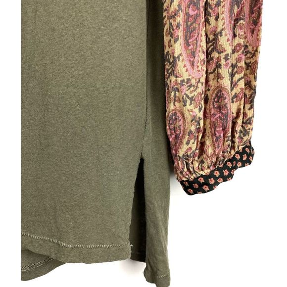 Free People Jade Peasant Sleeve Green Boho Large - Picture 9 of 12